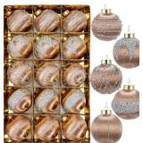 15 Pack 3.15" Fancy Christmas Tree Ornaments Set L
