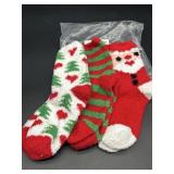 3 Pairs Womens Christmas Fuzzy Socks Winter Warm C