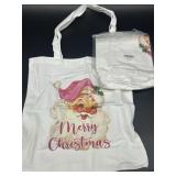 Lot of 2 Santa Design Travel Shopping Bags, 15 Inc