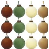 12 Pack Velvet Christmas Ornaments, 3.94 Inch Shat