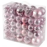 116Pcs Pink Christmas Ball Ornaments Set, Shatterp