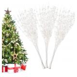 Losris Christmas Artificial Glitter Berry Stem Dec