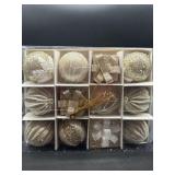 12PCS Gold Champagne Christmas Ornaments, 3.15" Cl