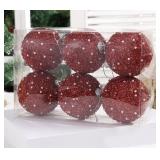 6 Pcs 3.15 Inch Christmas Ball Ornaments Glitter S