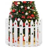 16" Extra Tall Fence for Christmas Tree,12PCS Whit