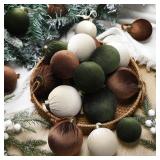HyDren 24 Pcs Natural Velvet Christmas Ornaments,