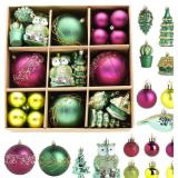 80 Pcs Vintage Christmas Tree Balls Ornaments Set