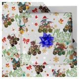 RiukRaiu Dinosaur Monster Truck Christmas Wrapping