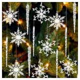 VGOODALL 36 PCS Crystal Christmas Tree Ornaments,
