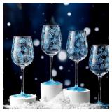 SiliFine 4 Pcs Winter Snowflake Theme Party Stemme