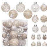 33PCS Champagne Christmas Ball Ornaments Set for X