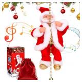 Upgraded Santa Claus Musical Climbing Rope Decorat