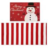 2 Pcs Snowman Outdoor Door Mat, 24