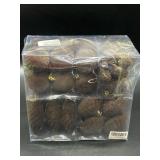 48Pcs Brown Velvet Christmas Ornaments Set, Assort