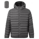 Size large Polu Mens Packable Puffer Jacket with H