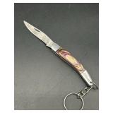 Damascus Steel Mini Keychain Blade Pocket Knife, P