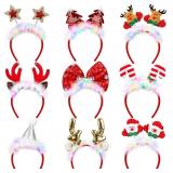 9 Packs Light Up Christmas Headbands with 3 Light