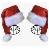 2 Pack Santa Hats Adults Deluxe Xmas Christmas Hat