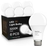 6 Pack A19 LED Light Bulbs,Daylight 5000K,100 Watt