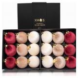 Velvet Christmas Ornaments Set   Large Flocked Sha