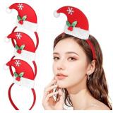 DECHOUS 3pcs Christmas Hat Headbands, Lightweight
