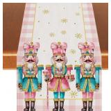 Lot of 2, Size 13 x 72In Pink Buffalo Plaid Nutcra