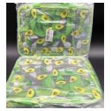 Lot of 2, Avocado Design Makeup Bag - Clear Printa