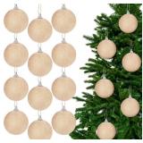 12 Pack 2.36 Inch Christmas Ball Ornaments Boho Fa