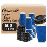 500 Pack 16 oz Coffee Cups with Lids Disposable In