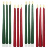 12 Inch Christmas Taper Candles Unscented Smokeles