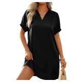 Small Wenrine Women Swimsuit Coverup Shirt Dress C