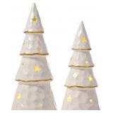 DN DECONATION White Christmas Ceramic Tree with Li