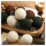 MiniInflat 12 Pcs Neutral Crochet Christmas Ball O