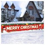 HOMETITUTE Merry Christmas Banner 118x20 Inch Sant