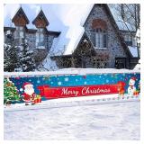 HOMETITUTE Merry Christmas Banner 118x20 Inch Sant