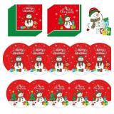 150 Pcs Merry Christmas Plates and Napkins Set - X