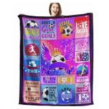 Size 60 x 80 Inches Wajade Soccer Blanket for Teen