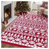 Christmas Living Room Rug,5x7 Woven Christmas Rugs