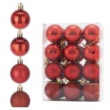 Christmas Ball 16ct 3.15 Inches Red Mini Xmas Hang