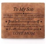 THTCSQ To My Son Gift Leather Wallet Engraved Pers