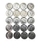(20) 1964 90% Silver Kennedy Half Dollars,