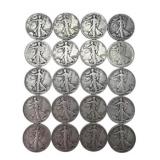 (20) Walking Liberty Silver Half Dollars, $10.00