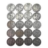 (20) Walking Liberty Silver Half Dollars, $10.00