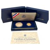 1987 US Mint Constitution $5 Gold and $1 Silver