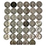 $10.00 face Washington Silver Quarters,