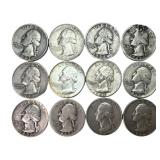 $3.00 face Washington Silver Quarters,