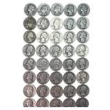 $10.00 face Washington Silver Quarters,