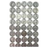 $10.00 face Washington Silver Quarters,