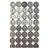 $10.00 face Washington Silver Quarters,