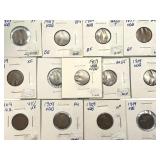 (13) 1909 VDB Lincoln Wheat Pennies.